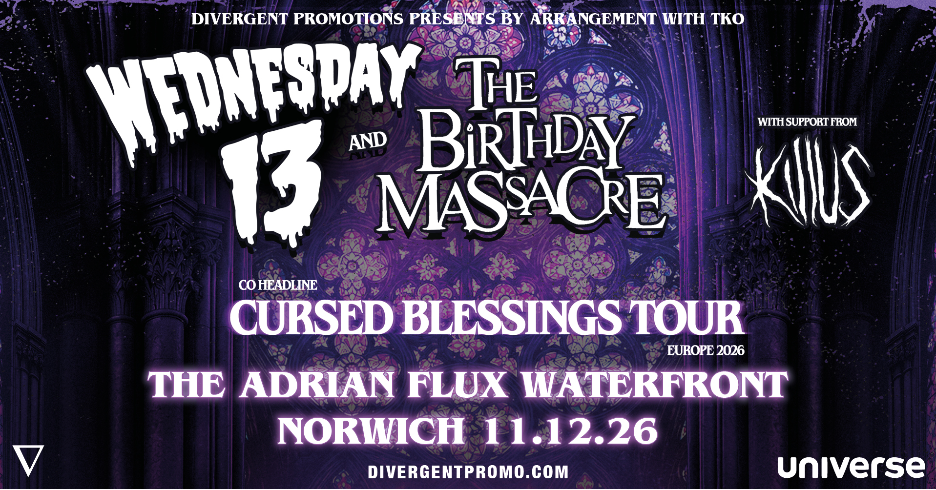 Wednesday 13 + The Birthday Massacre + Killus